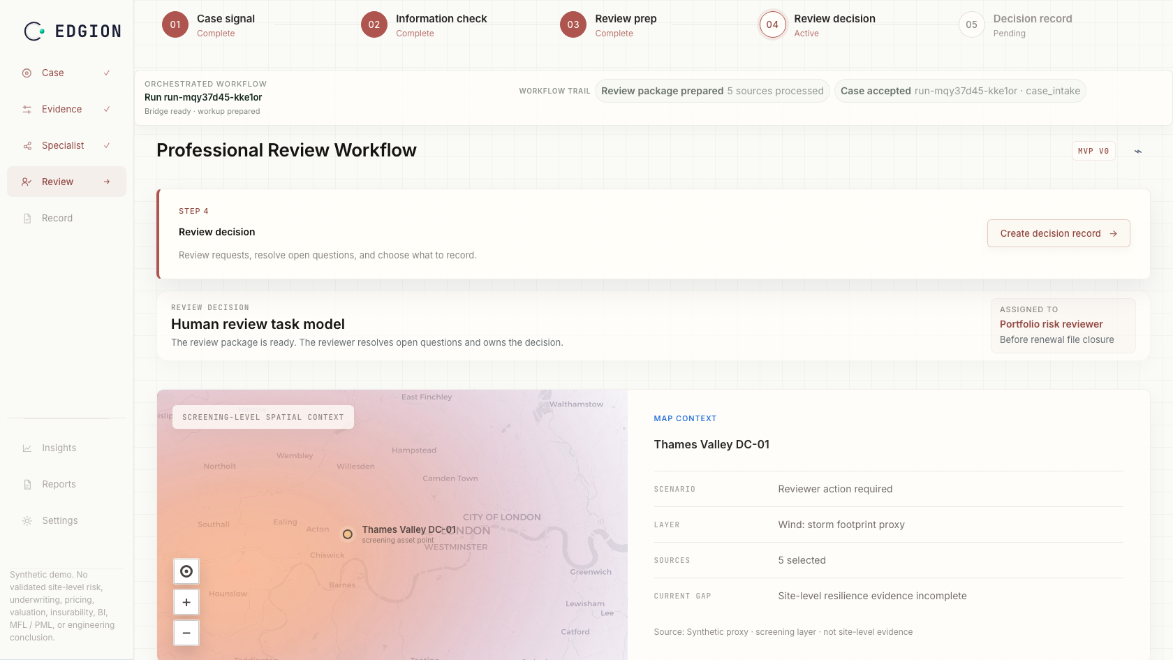 Human review step in the AgentHack prototype